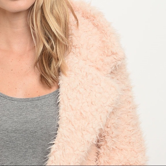 🌿LAST ONE🌿Blush Pink Faux Fur Teddy Bear Coat - Picture 7 of 7